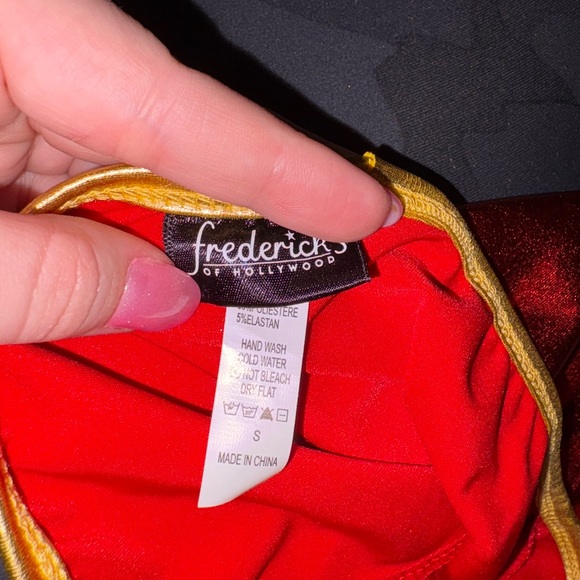 Frederick's of Hollywood Red and Gold Bodysuit - Picture 4 of 4
